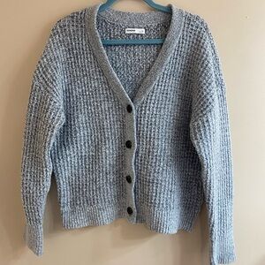 Sonoma Cropped Light Gray Textured Cardigan